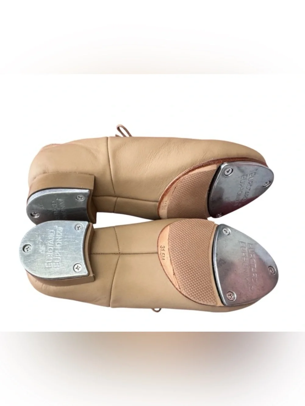 Eurotard Treble Euphonix Tap Dance Shoes Tan Leather Kids Size 1.5M